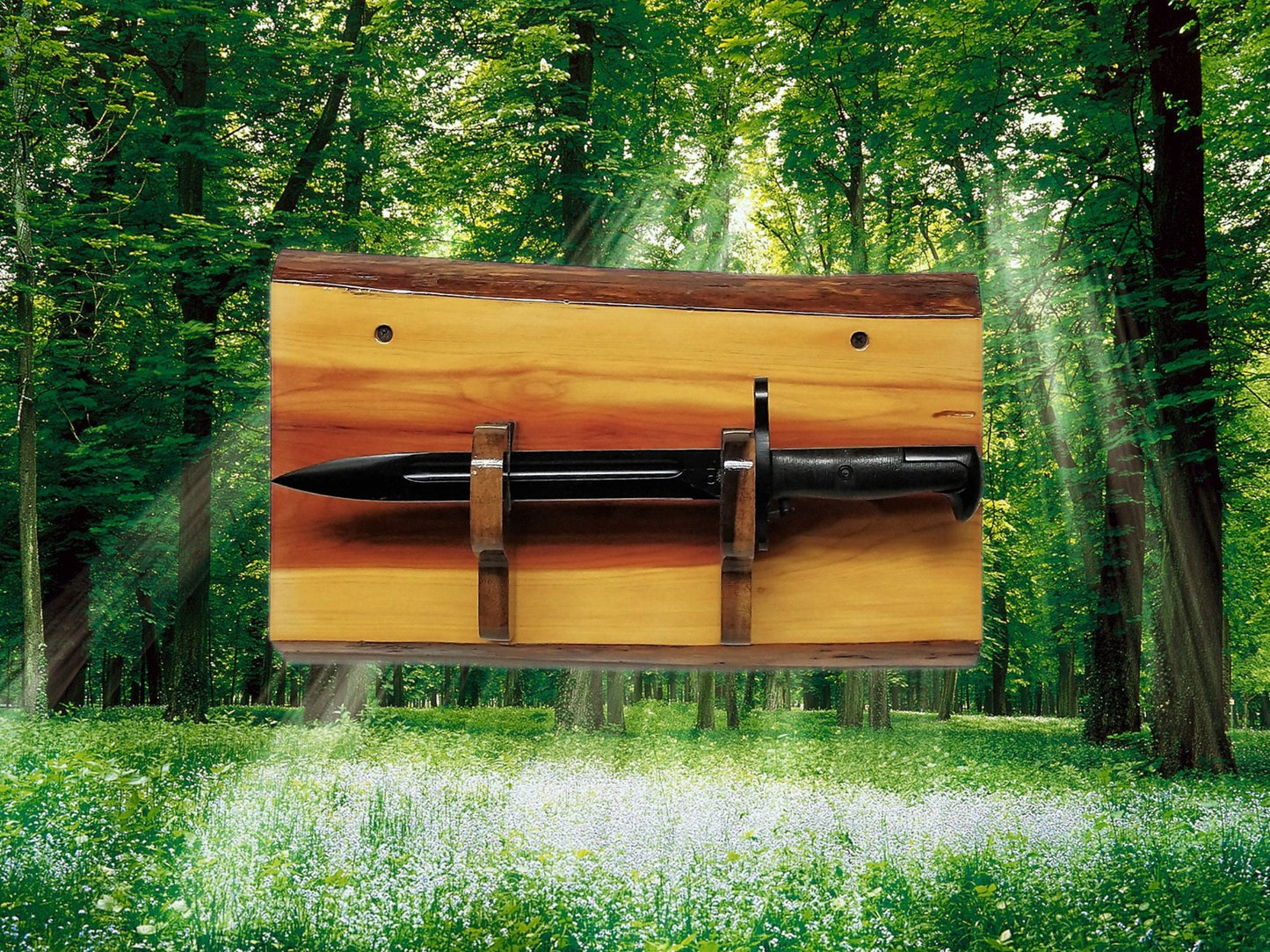 Small Live Edge Cedar Knife Tonto Dagger Bayonet Wall Display Unique Handmade Wooden Gift