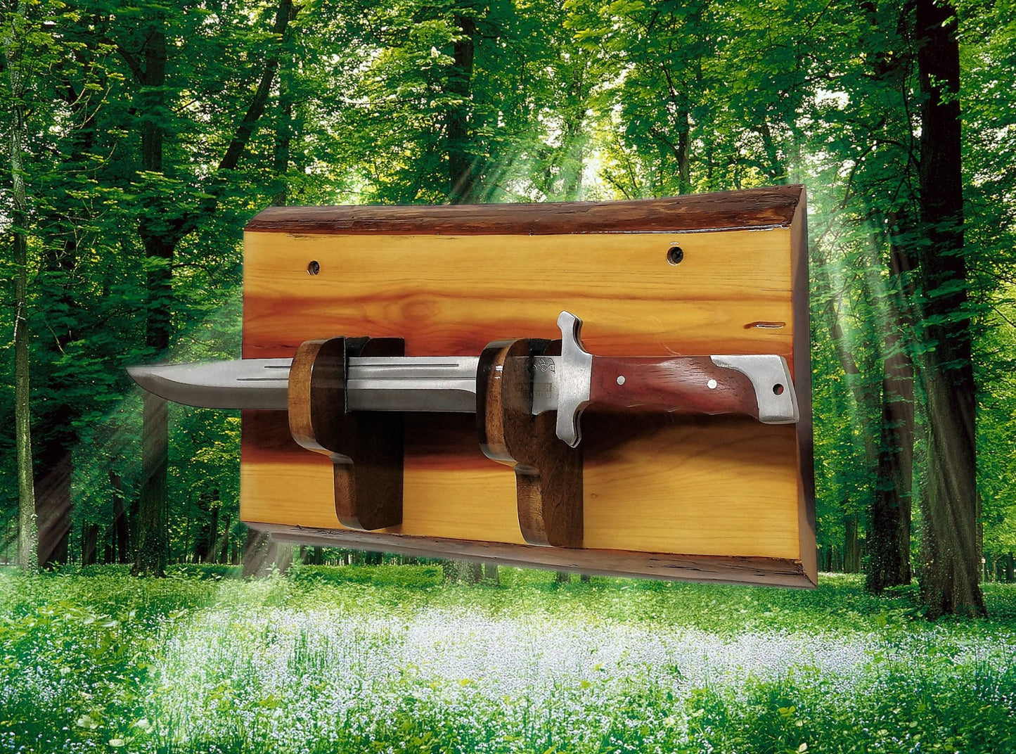 Small Live Edge Cedar Knife Tonto Dagger Bayonet Wall Display Unique Handmade Wooden Gift