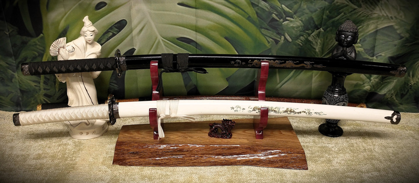 Live Edge Rustic 2 Tier Oak Purple Heart Display Stand Samurai Military Collectors Gift