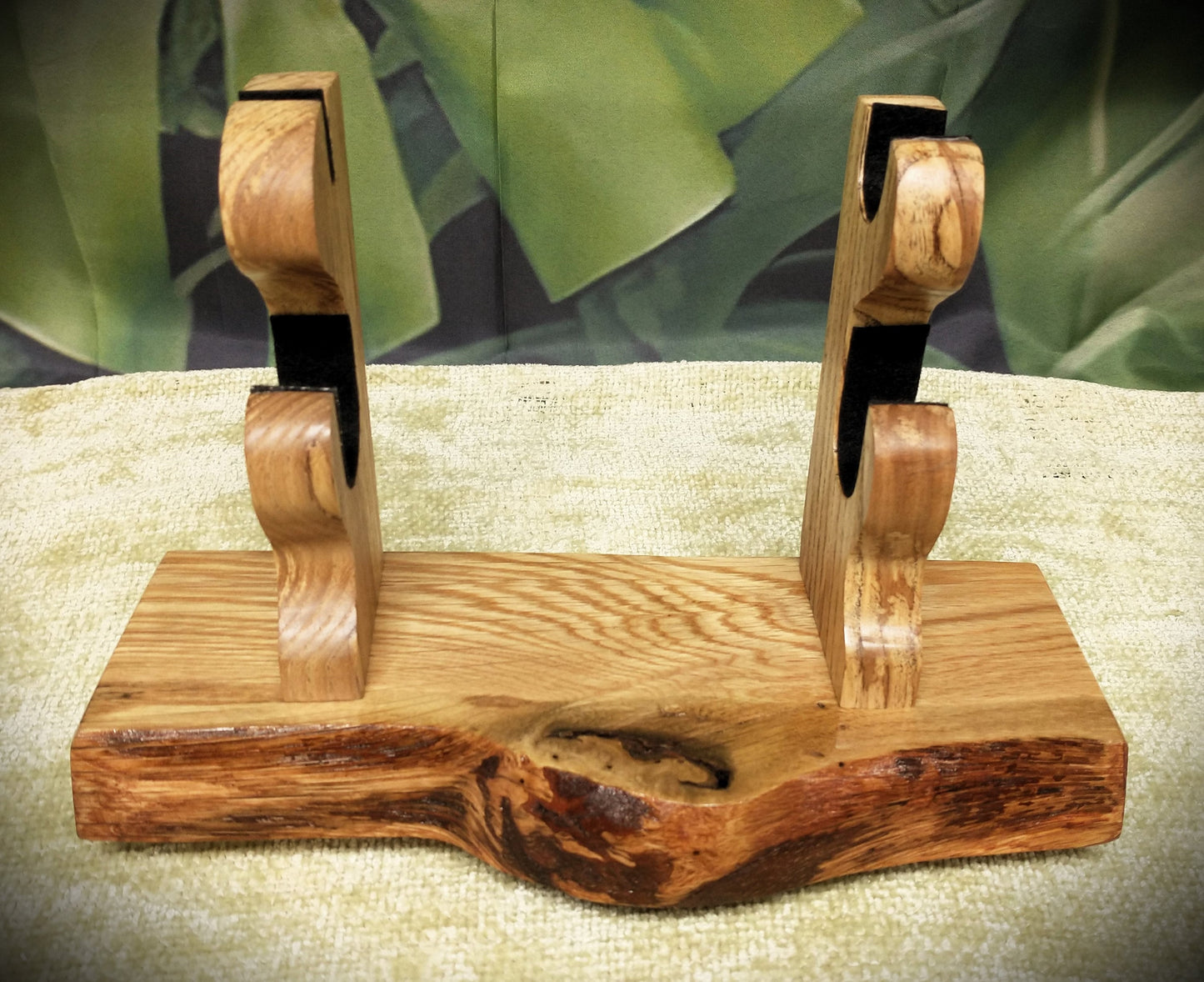 Rustic Live Edge Swamp Oak Blade and Sheath Blade Display Stand Collectors Gift