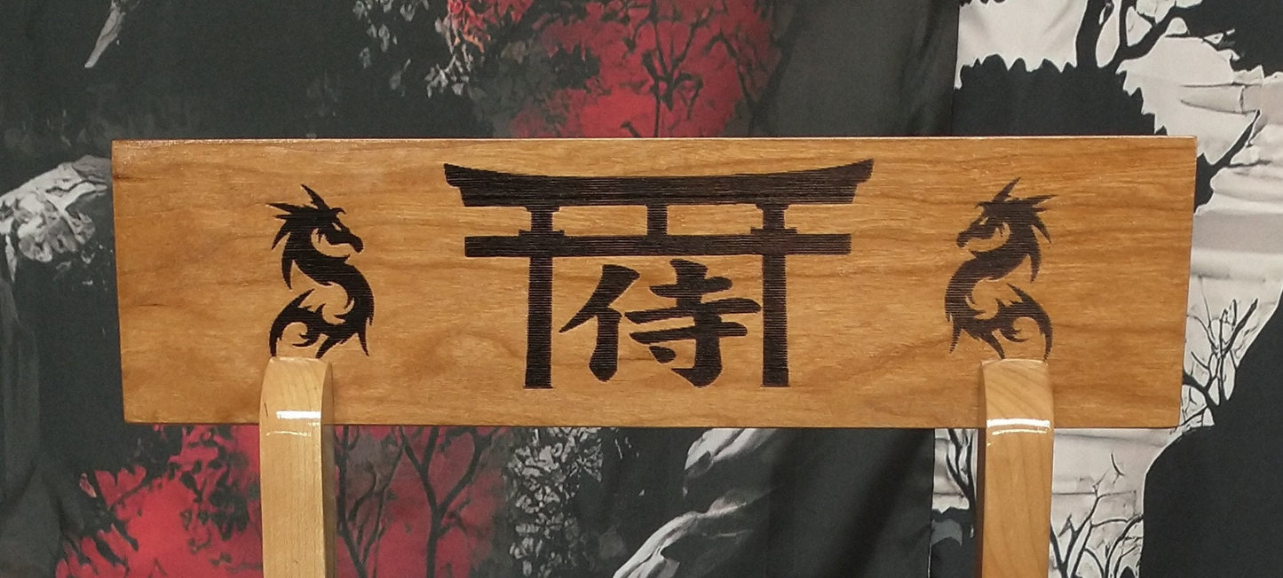 Live Edge Rustic 3 Tier Beautiful Cherry Japanese Samurai Sword Display Stand Collectors Gift