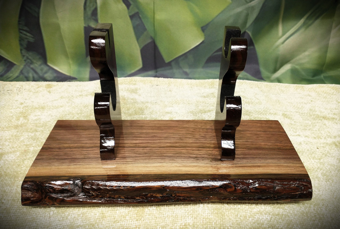 Live Edge Walnut Blade and Sheath Display Stand Military Samurai Collectors Veterans Gift
