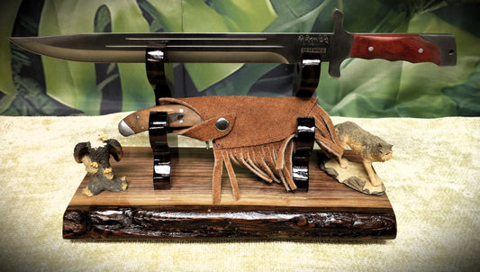 Live Edge Walnut Blade and Sheath Display Stand Military Samurai Collectors Veterans Gift